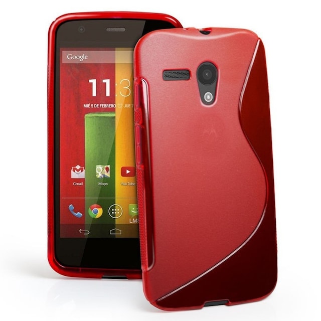 S-Line Silicone Cover til Motorola Moto G (XT1032) : farve - rød