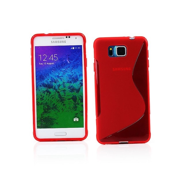 S-Line Silicone Cover til Samsung Galaxy Alpha (SM-G850F) : farve - rød