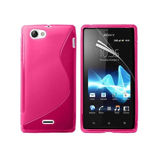 S-Line Silicone Cover til Sony Xperia J (ST26i) : farve - lyserød