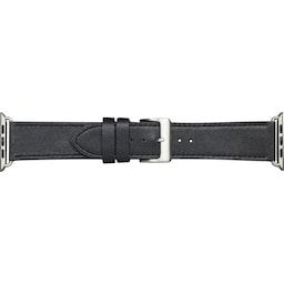 Dbramante Copenhagen Apple Watch 42-45 mm læderrem (sort/sølv)