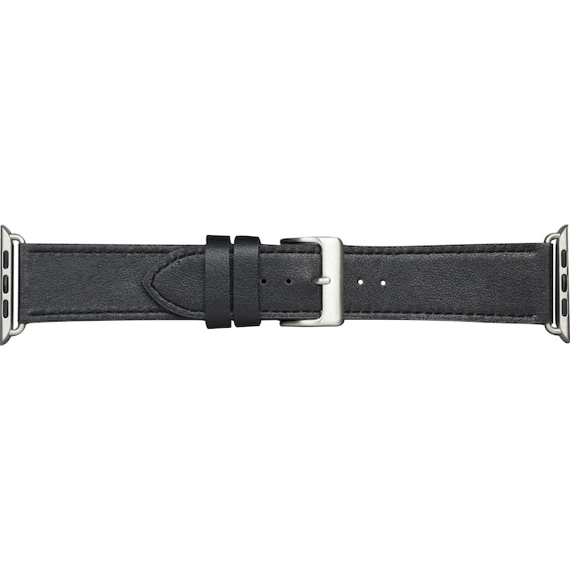 Dbramante Copenhagen Apple Watch 42-45 mm læderrem (sort/sølv)