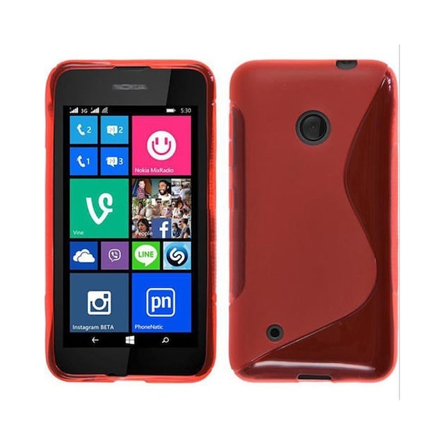 S-Line Silicone Cover til Nokia Lumia 530 (RM-1017) : farve - rød