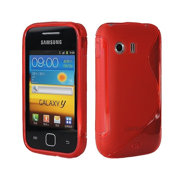 S-Line Silicone Cover til Samsung Galaxy Y (GT-s5360) : farve - rød