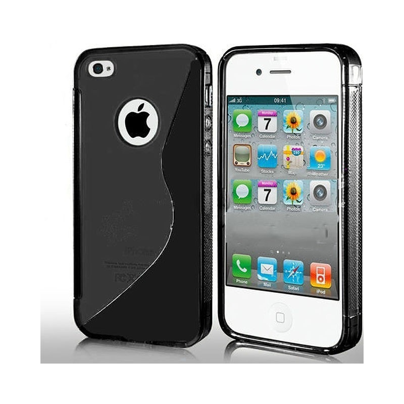 S-Line Silicone Cover tile cover Apple iPhone 4 / 4S : farve - sort |  Elgiganten