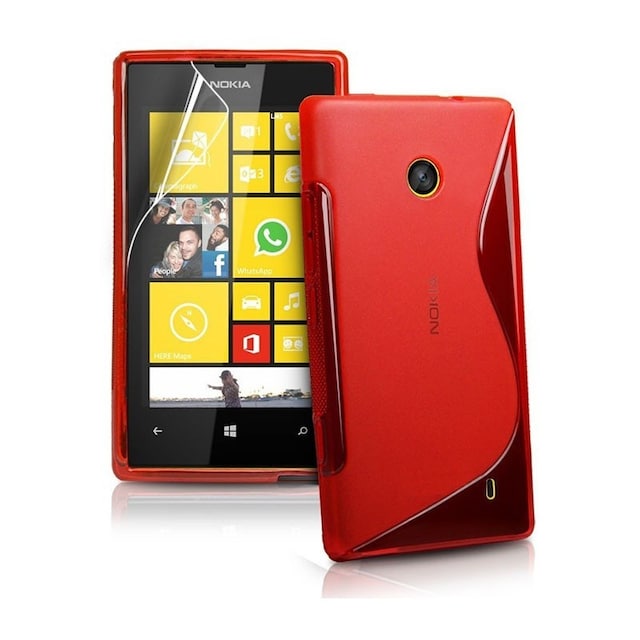 S-Line Silicone Cover til Nokia Lumia 520/525 (RM915) : farve - rød