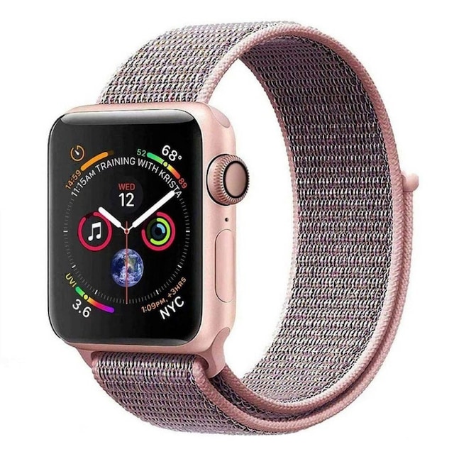 Apple Watch 4 (40mm) Nylon armbånd - lyserødt sand