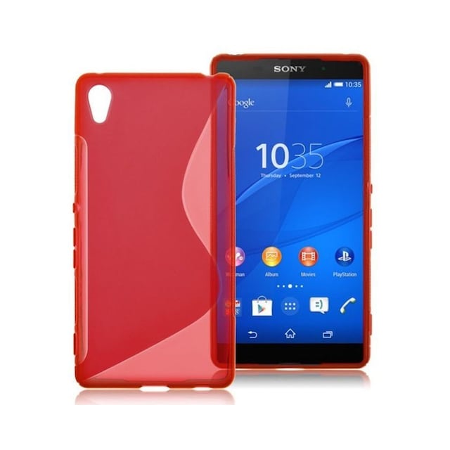 S-Line Silicone Cover til Sony Xperia Z3 + (E6553) : farve - rød