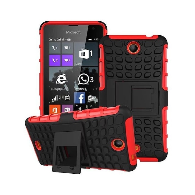 Stødfast Cover med stativ Microsoft Lumia 430 (RM-1099) : farve - rød