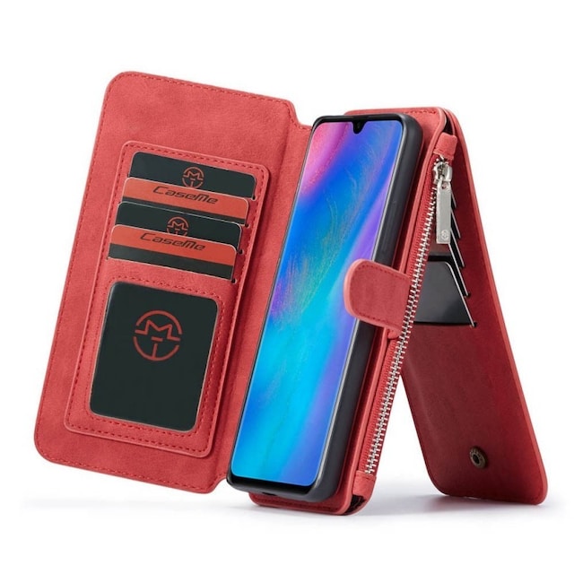 CaseMe Multi Wallet 14-kort Huawei P30 (ELE-L29)  - rød