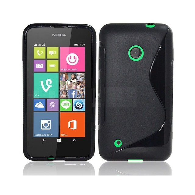 S-Line Silicone Cover til Nokia Lumia 530 (RM-1017) : farve - sort