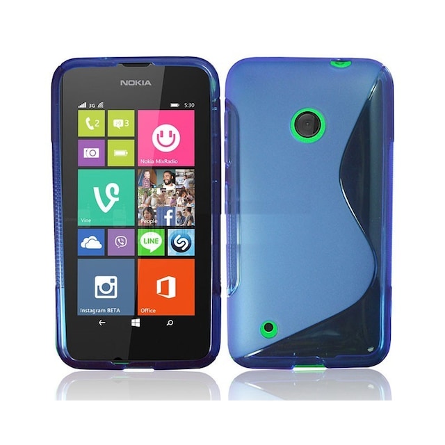 S-Line Silicone Cover til Nokia Lumia 530 (RM-1017) : farve - blå