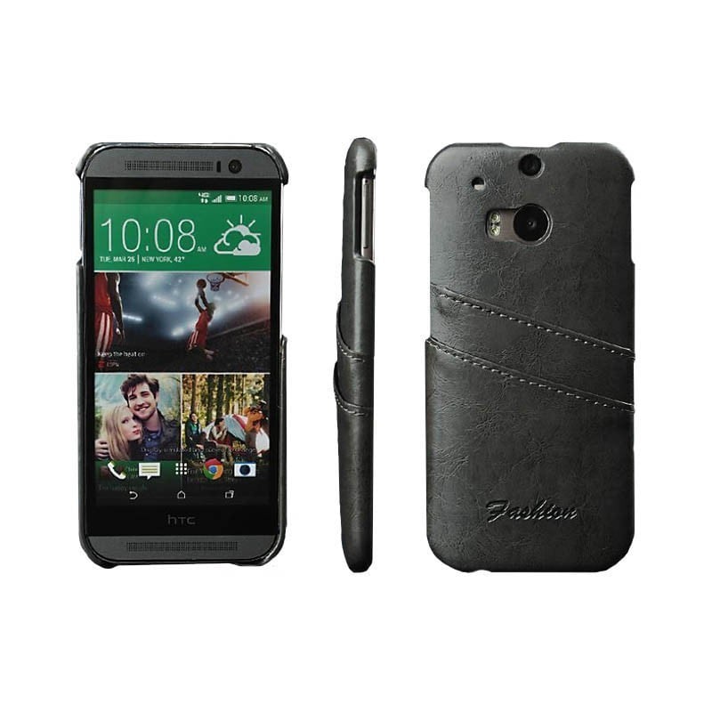 Retro Cover 2-kort HTC ONE M8 : farve - Mørkegrå - Cover & etui - Elgiganten