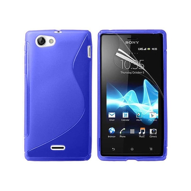 S-Line Silicone Cover til Sony Xperia J (ST26i) : farve - blå