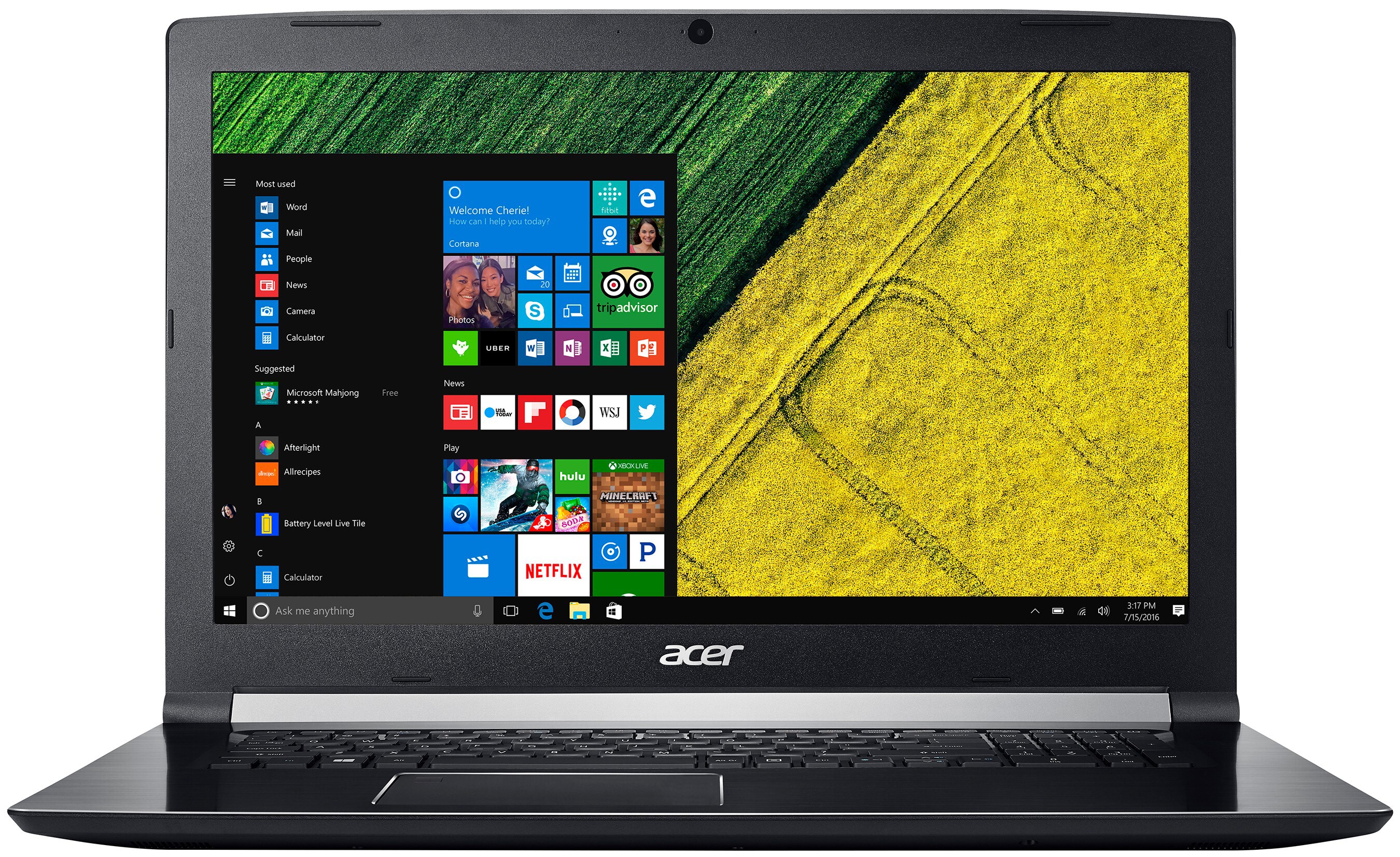 Acer Aspire 7 17.3" bærbar computer - sort - Bærbar computer ...