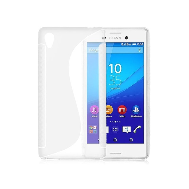 S-Line Silicone Cover til Sony Xperia M4 Aqua (E2303) : farve - hvid