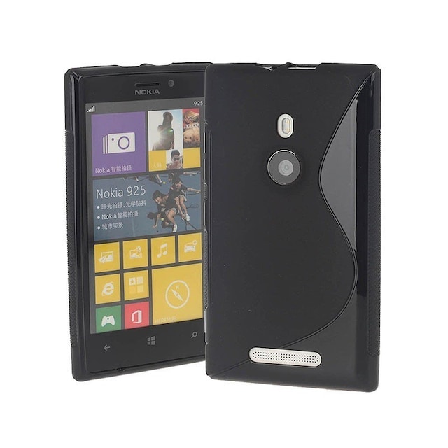 S-Line Silicone Cover til Nokia Lumia 925 (RM-893) : farve - sort