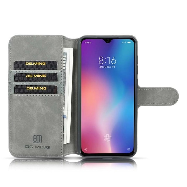 DG-Ming Wallet 3-kort til Xiaomi Mi 9 (6,39 ")  - Grå