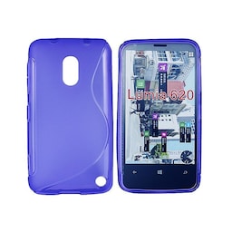 S-Line Silicone Cover til Nokia Lumia 620 (RM-846) : farve - blå