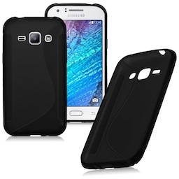 S-Line Silicone Cover til Samsung Galaxy J1 2015 (SM-J100H) : farve - sort