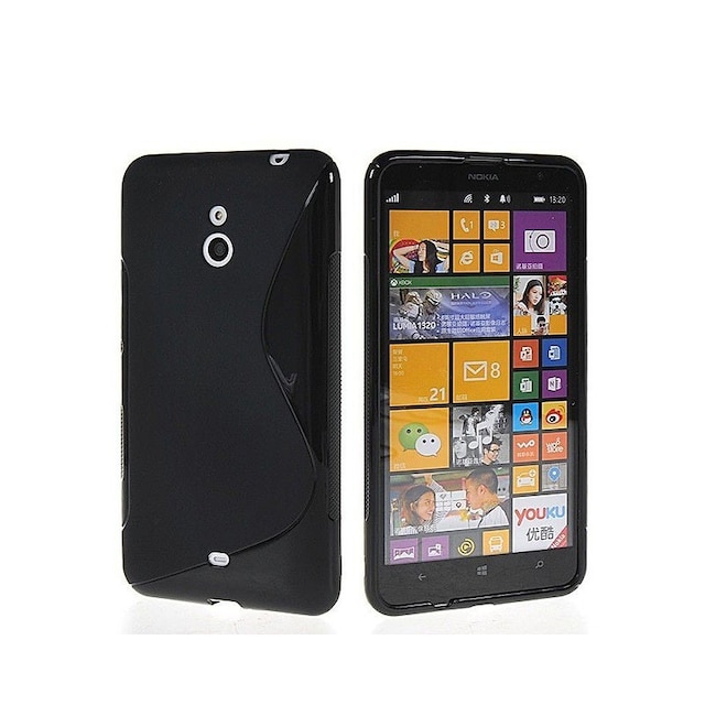 S-Line Silicone Cover til Nokia Lumia 1320 (RM-996) : farve - sort
