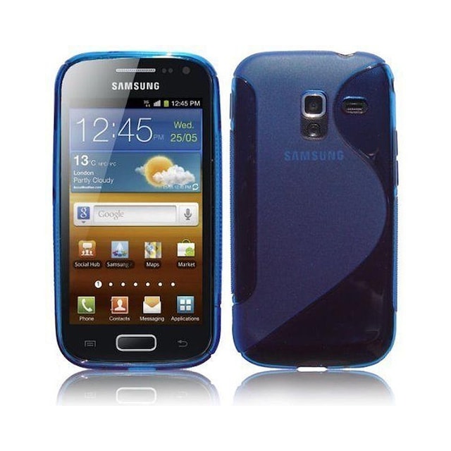 S-Line Silicone Cover til Samsung Galaxy Ace 2 (GT-i8160) : farve - blå