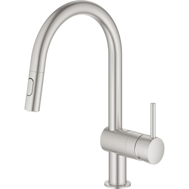 Grohe Minta blandingsbatteri med C-dyse og udtræk (brushed chrome)