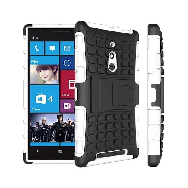 Stødfast Cover med stativ Nokia Lumia 830 (RM-984) : farve - hvid