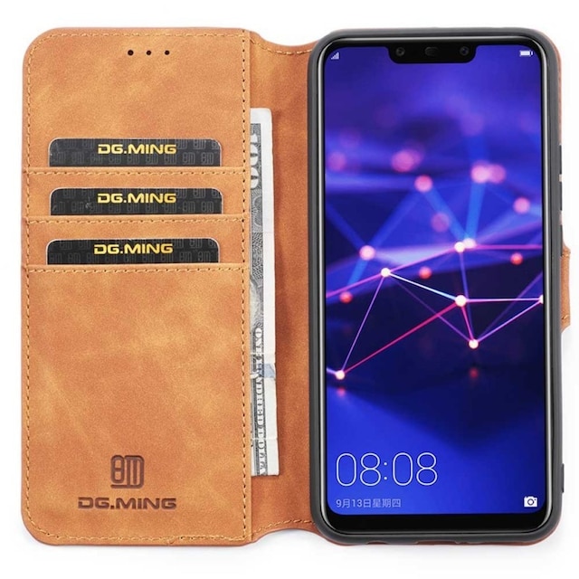 DG-Ming Wallet 3-kort til Huawei Mate 20 Lite (SNE-LX1)  - brun