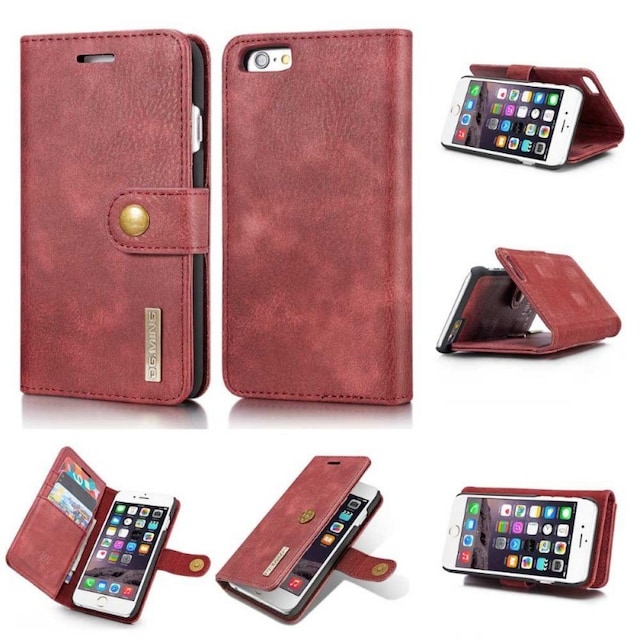 DG-Ming Wallet 2i1 til Apple iPhone 6 +, 6S Plus  - rød