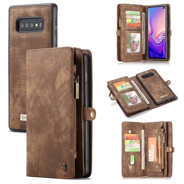 CaseMe Wallet 11-kort Samsung Galaxy S10 (SM-G973F)  - brun