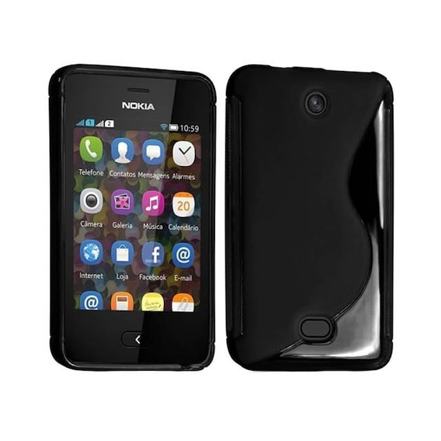 S-Line Silicone Cover til Nokia Asha 501 : farve - sort