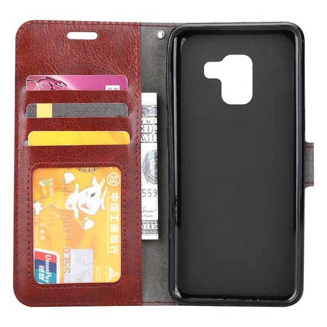 Wallet 3-kort til Samsung Galaxy A8 Plus 2018 (SM-A730F)  - brun
