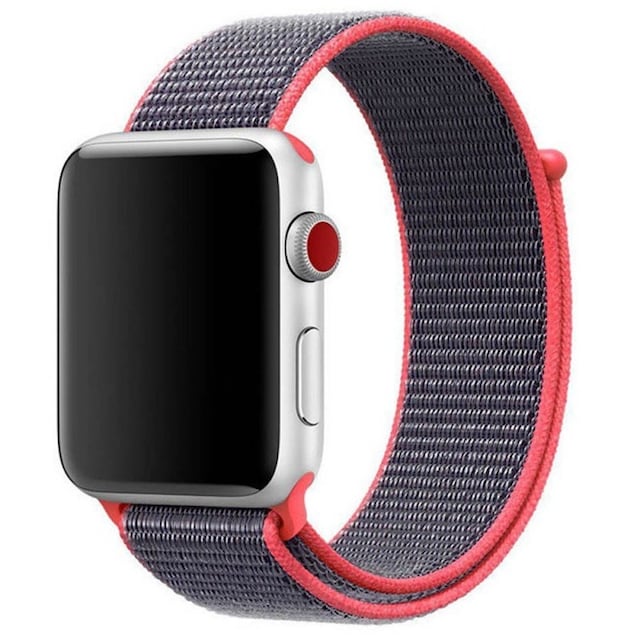 Apple Watch 42mm Nylon armbånd - elektrisk lyserød