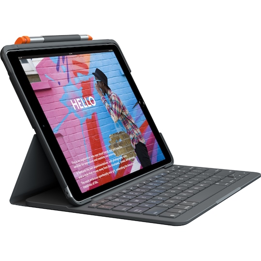 Logitech Slim Folio tastaturcover til 7. gen. iPad | Elgiganten
