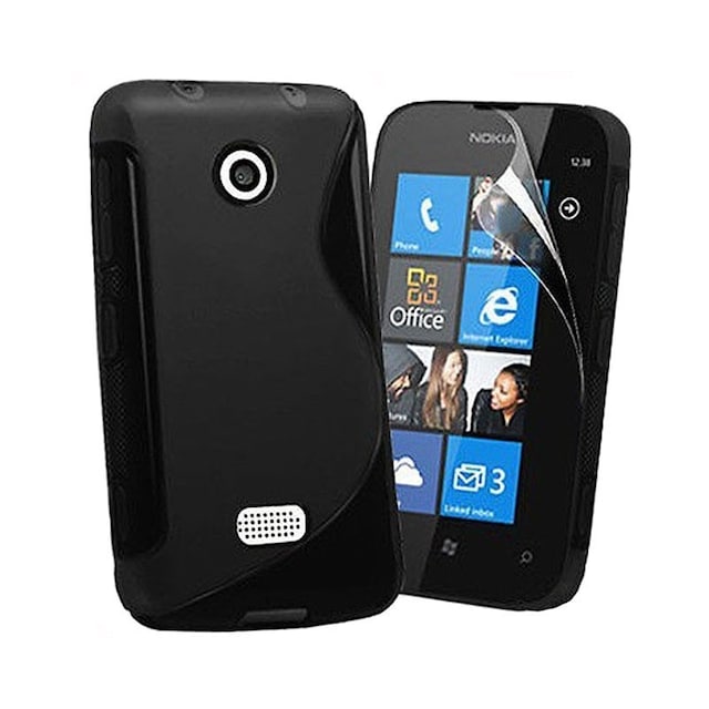 S-Line Silicone Cover til Nokia Lumia 510 (RM-889) : farve - sort