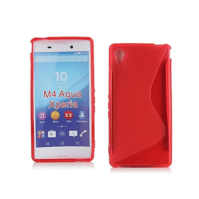 S-Line Silicone Cover til Sony Xperia M4 Aqua (E2303) : farve - rød