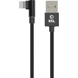 ESL USB til Lightning gaming kabel 2 m (sort)