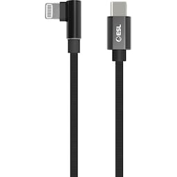 ESL USB-C til Lightning gaming kabel 2 m (sort)