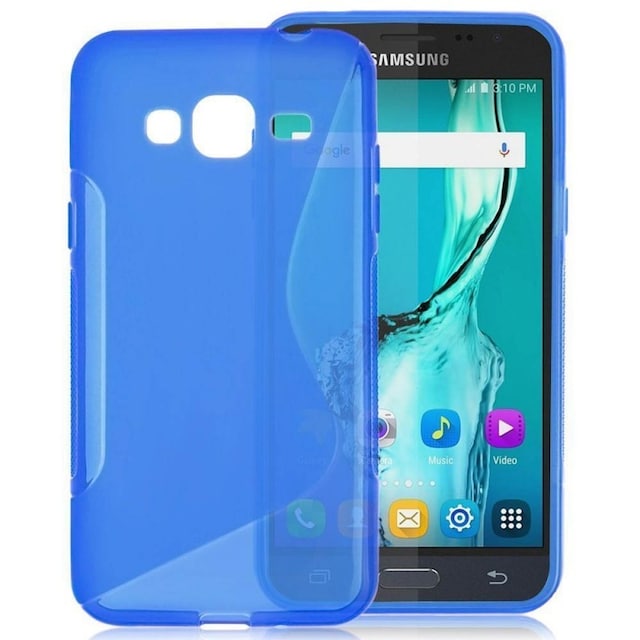 S-Line Silicone Cover til Samsung Galaxy J3 / J3 2016 (SM-J300 / J320F) : farve - blå