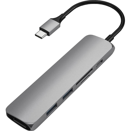 Satechi Slim USB-C MultiPort adapter V2 (space grey) | Elgiganten