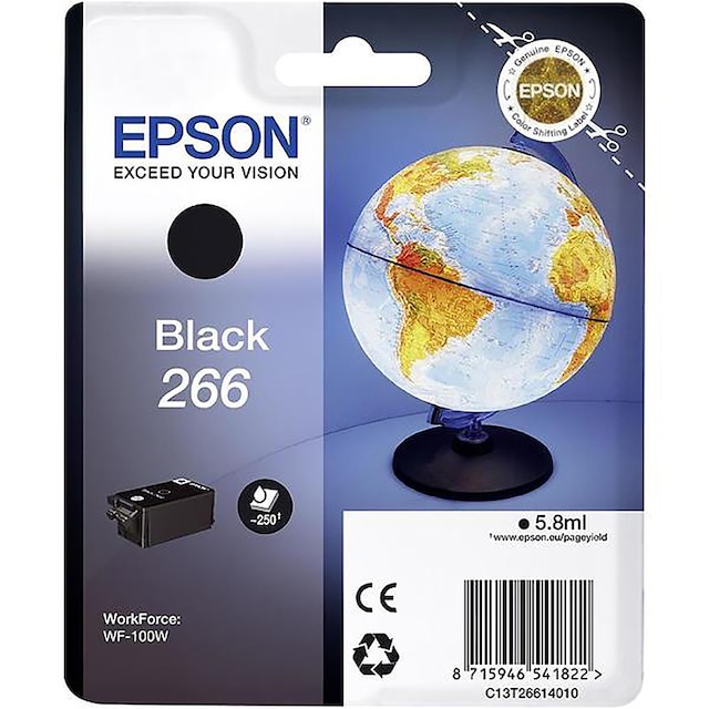 Epson enkeltpakke 266 blækpatron m. sort blæk