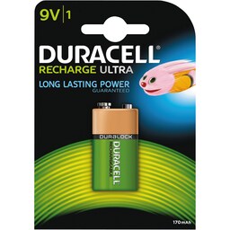 Duracell Recharge Plus 9V 170mAh batteri - 1 stk