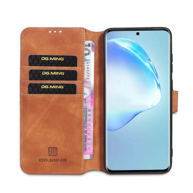 DG-Ming Wallet 3-kort til Samsung Galaxy S20 Ultra (SM-G988F)  - brun