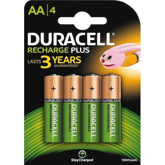 Duracell Recharge Plus AA 1300mAh batteri - 4 stk | Elgiganten