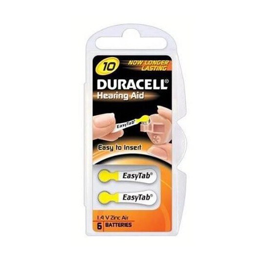 Duracell batterier til høreapparater DA10 - 6 stk | Elgiganten