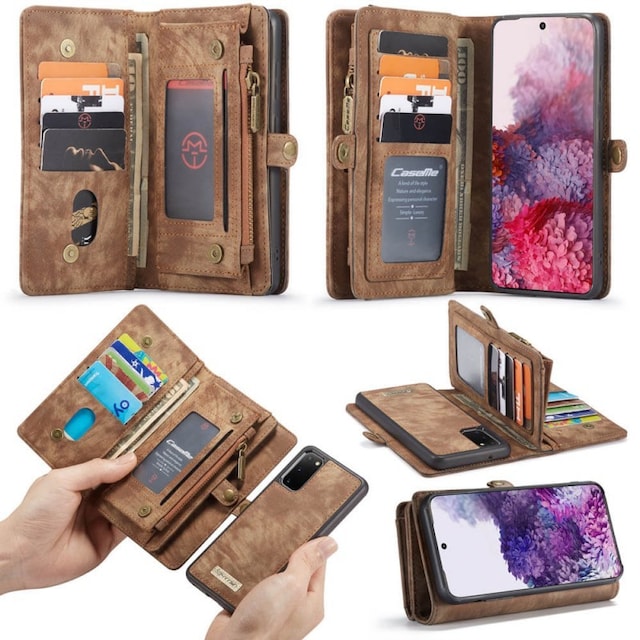Wallet CaseMe 11-kort Samsung Galaxy S20 (SM-G980F)  - brun