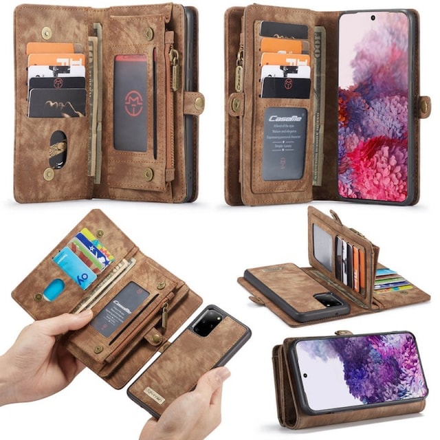 Multi-Wallet CaseMe 11-kort Samsung Galaxy S20 Plus (SM-G986F)  - brun