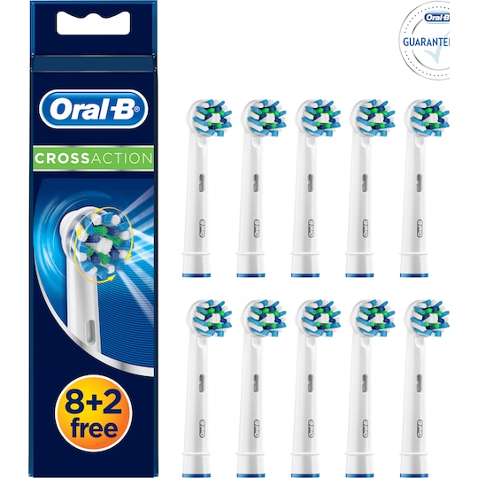 Oral B CrossAction tandbørstehoveder - 8+2 stk | Elgiganten