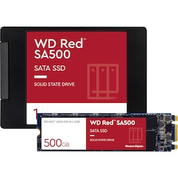 WD Red 2,5" 1 TB SATA SSD & WD Red SA500 500 GB M.2 SATA SSD-lagring