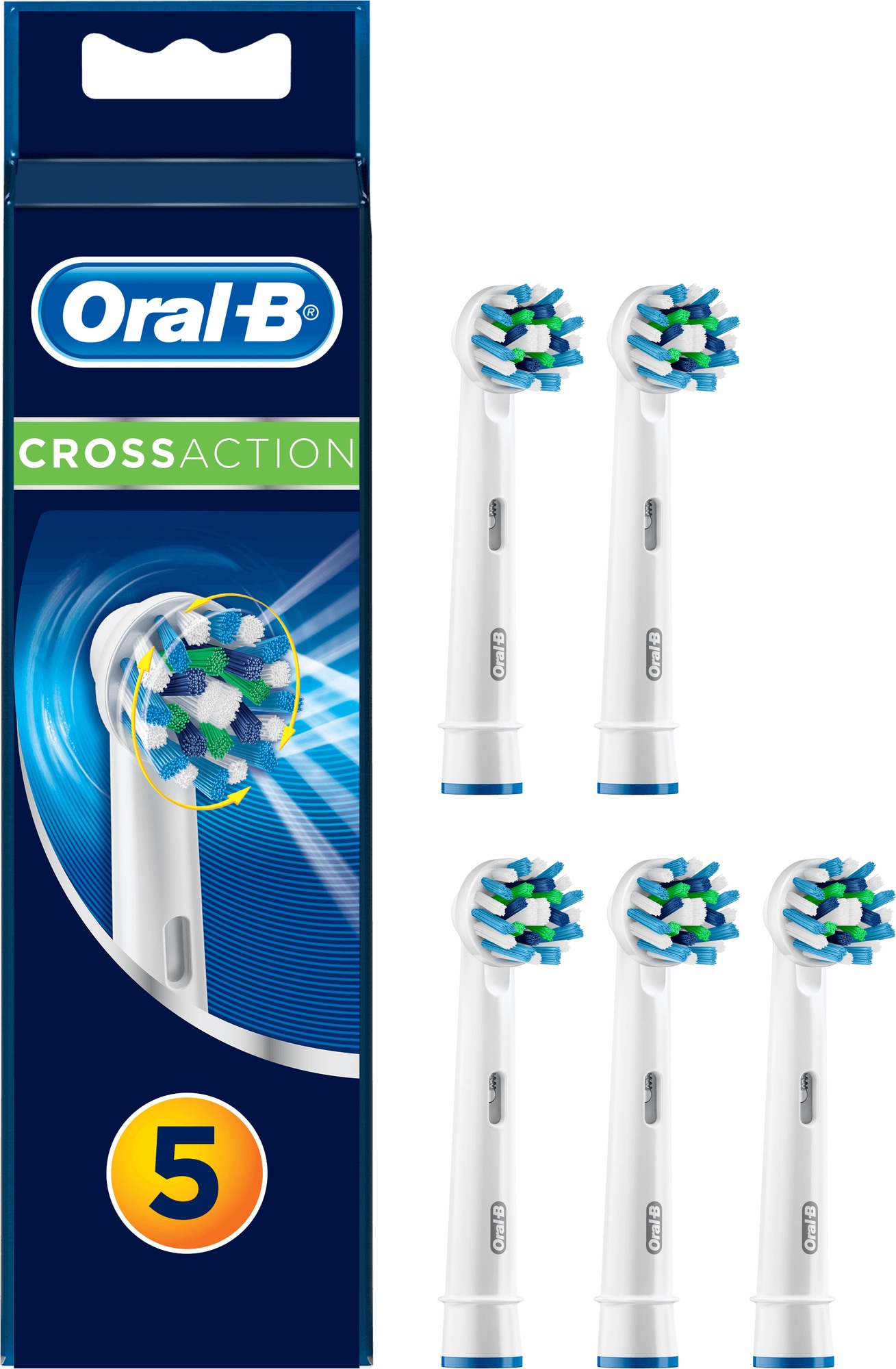 Oral B CrossAction tandbørstehoveder - 5 stk ⋆ Tilbud Pro24
